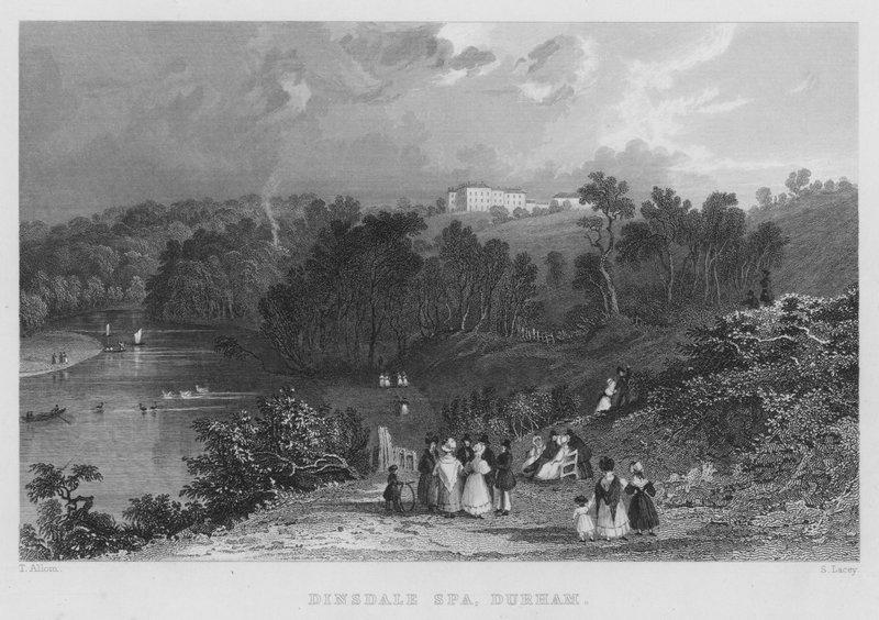 Dinsdale Spa, Durham (metszet) alkotó: Thomas (after) Allom