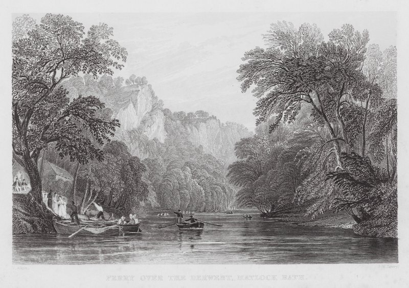 Komp a Derwent felett, Matlock Bath (metszet) alkotó: Thomas (after) Allom