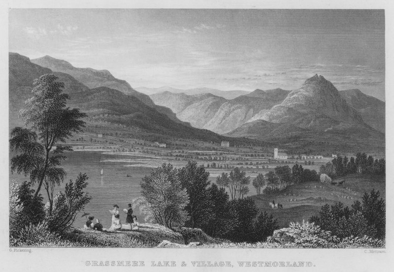 Grassmere Lake and Village, Westmorland (metszet) alkotó: Thomas (after) Allom