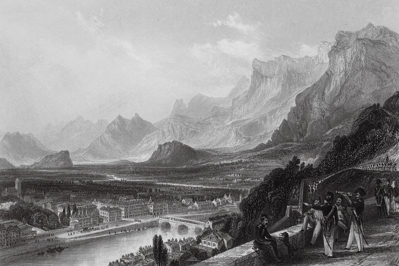 Grenoble, az erőd felől (metszet) alkotó: Thomas (after) Allom