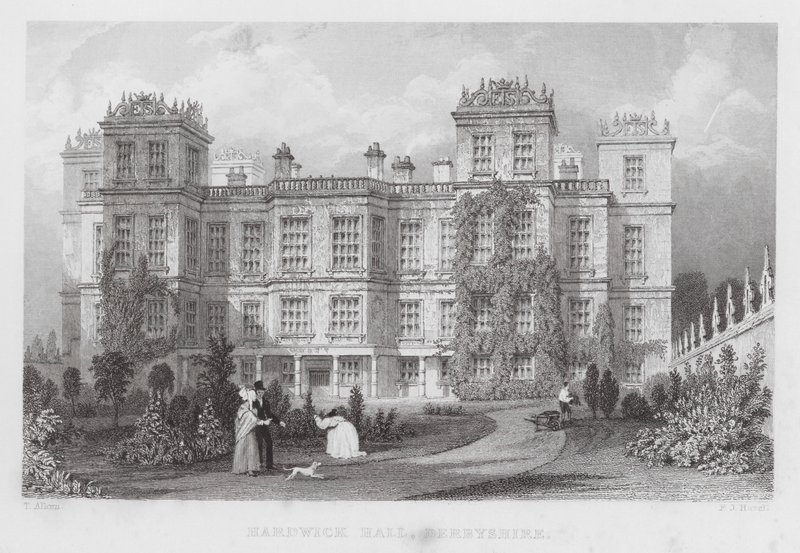 Hardwick Hall, Derbyshire (metszet) alkotó: Thomas (after) Allom