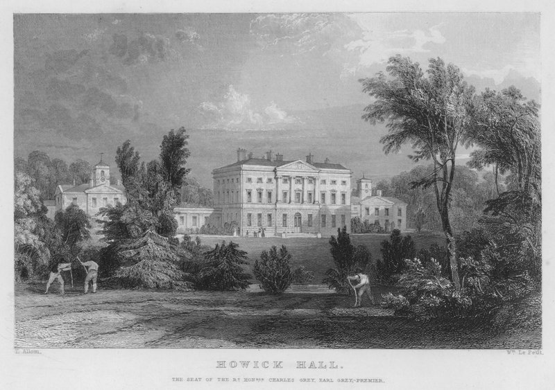 Howick Hall, Charles Grey, Earl Grey, Premier székhelye (metszet) alkotó: Thomas (after) Allom