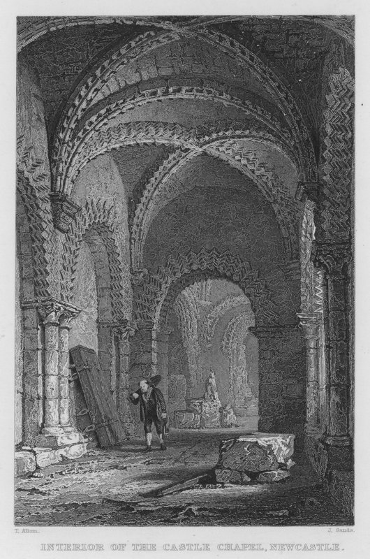 A várkápolna belseje, Newcastle (metszet) alkotó: Thomas (after) Allom