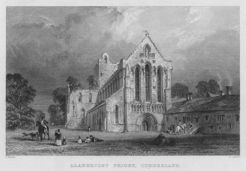 Lanercost Priory, Cumberland (metszet) alkotó: Thomas (after) Allom