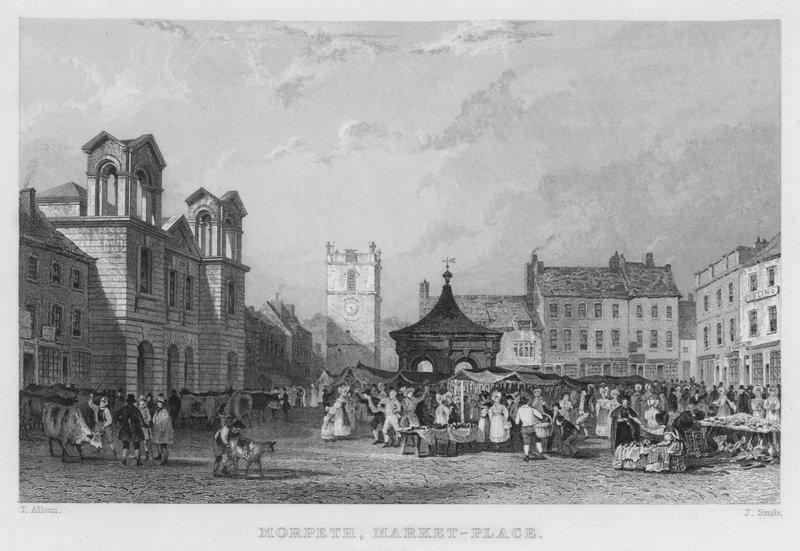 Morpeth, Market-Place (metszet) alkotó: Thomas (after) Allom
