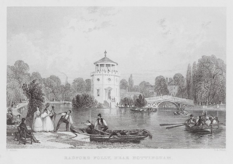 Radford Folly, Nottingham közelében (metszet) alkotó: Thomas (after) Allom