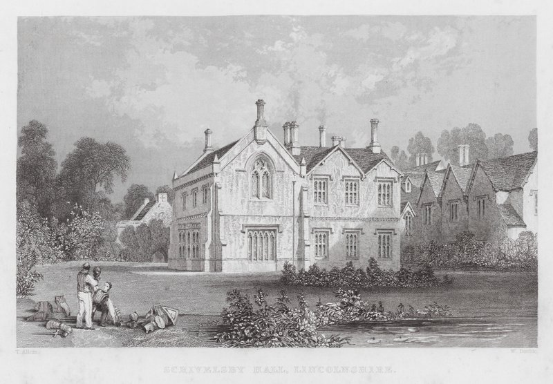 Scrivelsby Hall, Lincolnshire (metszet) alkotó: Thomas (after) Allom