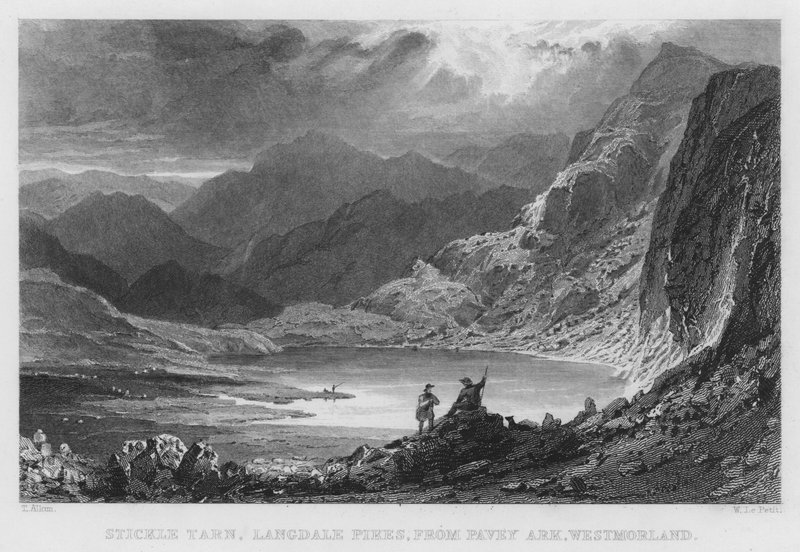 Stickle Tarn, Langdale Pikes, Pavey Ark, Westmorland (metszet) alkotó: Thomas (after) Allom