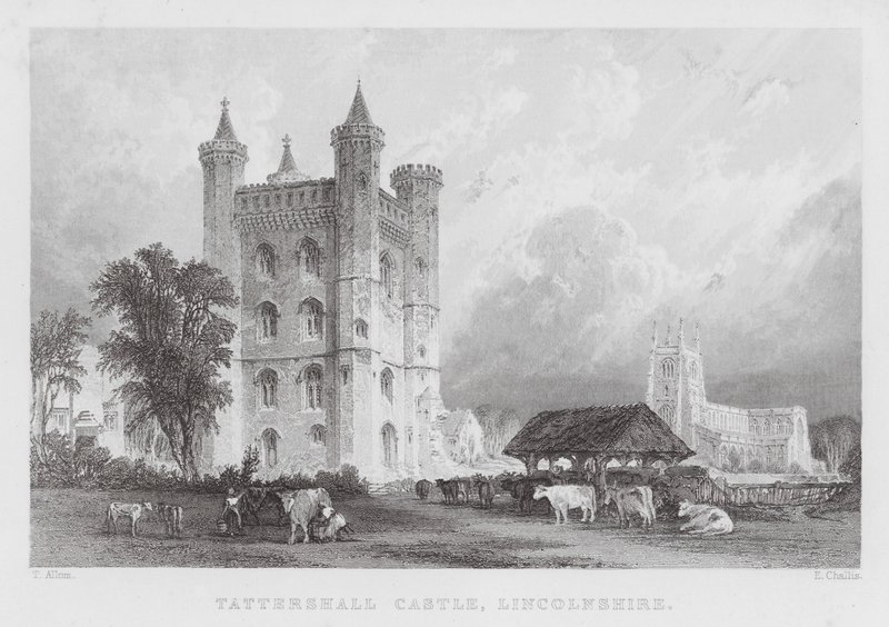 Tattershall kastély, Lincolnshire (metszet) alkotó: Thomas (after) Allom