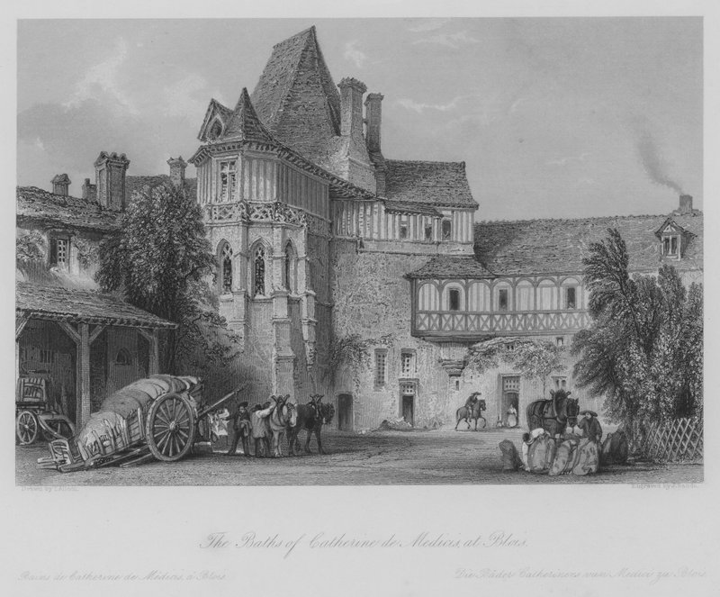 Catherine de Medicis fürdője, Bloisban (metszet) alkotó: Thomas (after) Allom