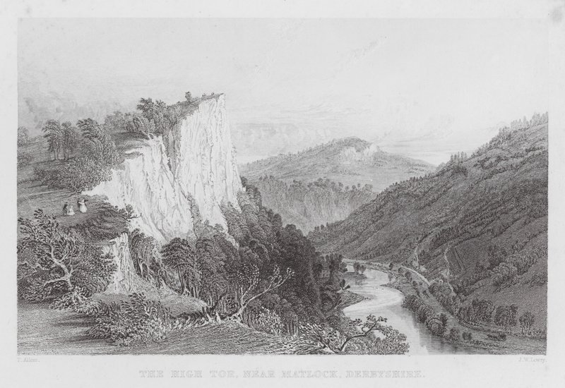 The High Tor, Matlock közelében, Derbyshire (metszet) alkotó: Thomas (after) Allom