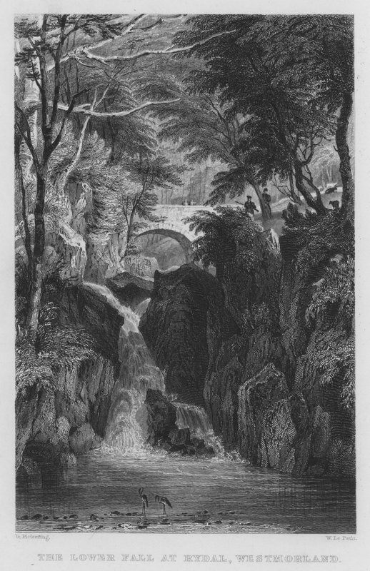 The Lower Fall at Rydal, Westmorland (metszet) alkotó: Thomas (after) Allom
