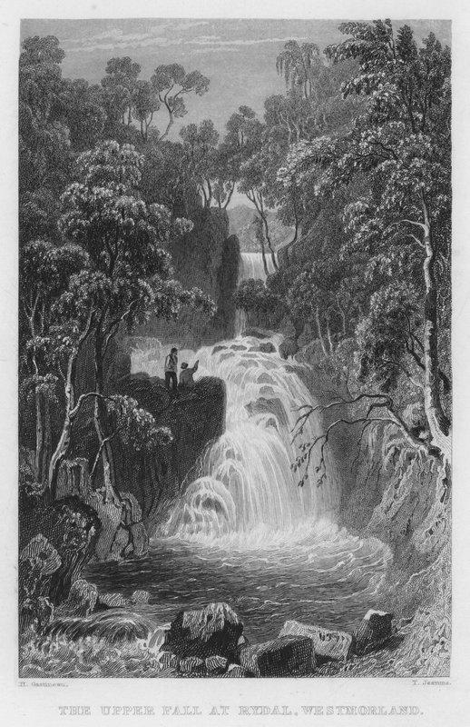 The Upper Fall at Rydal, Westmorland (metszet) alkotó: Thomas (after) Allom