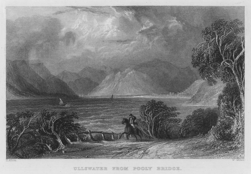 Ullswater a Pooley hídról (metszet) alkotó: Thomas (after) Allom