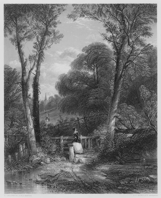 Út a templomba, a Vernon Galéria képéről (metszet) alkotó: Thomas (after) Creswick