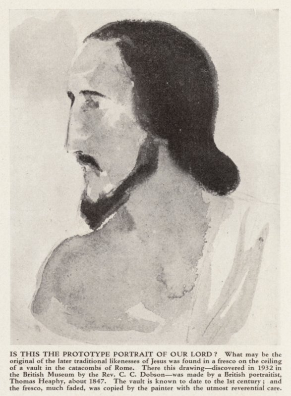 Jézus Krisztus portréja a római katakombákból (litho) alkotó: Thomas (after) Heaphy
