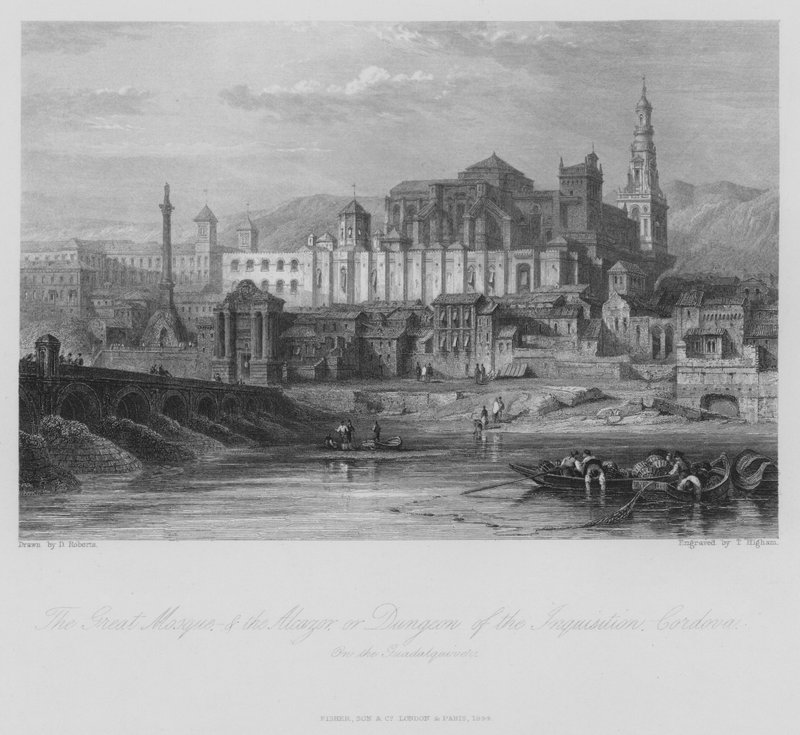 Az Alcazor Nagy Mecset, avagy az Inkvizíció börtöne, Cordoba, Spanyolország (metszet) alkotó: Thomas (after) Higham