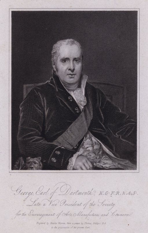 George Legge, Dartmouth 3. grófja, brit politikus és képviselő (metszet) alkotó: Thomas (after) Phillips