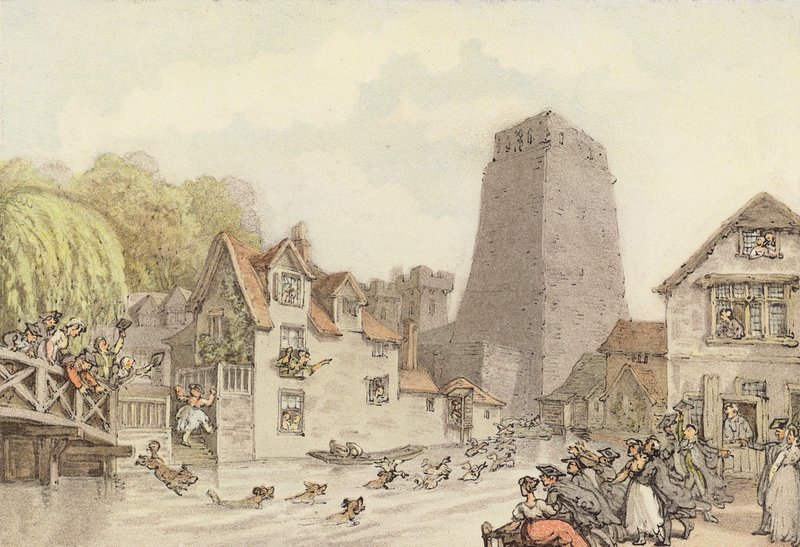Kacsavadászat (színes litó) alkotó: Thomas (after) Rowlandson