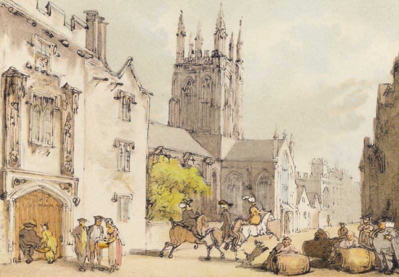 Merton College (színes litho) alkotó: Thomas (after) Rowlandson