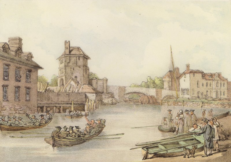 Bacon fráter oxfordi dolgozószobájának északi nézete (színes litó) alkotó: Thomas (after) Rowlandson