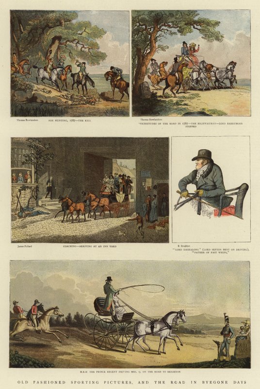 Régimódi sportképek és az út a régmúlt időkben (színes litó) alkotó: Thomas (after) Rowlandson