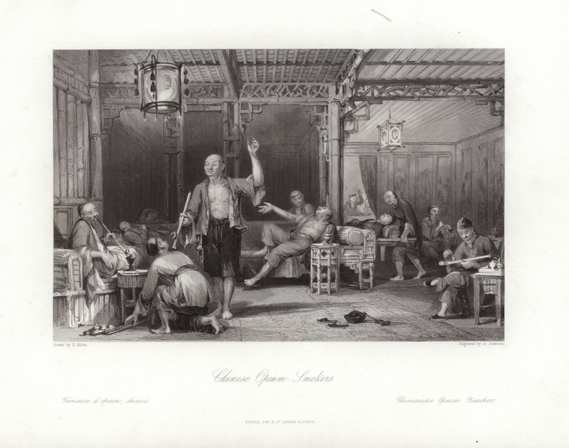 Kínai ópiumdohányzók alkotó: Thomas Allom