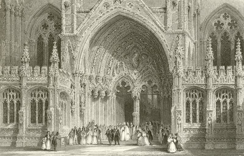 A Lincoln-katedrális bejárata alkotó: Thomas Allom