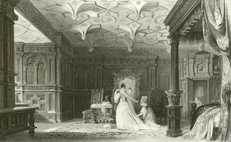 Sizergh Hall belseje, Westmorland alkotó: Thomas Allom