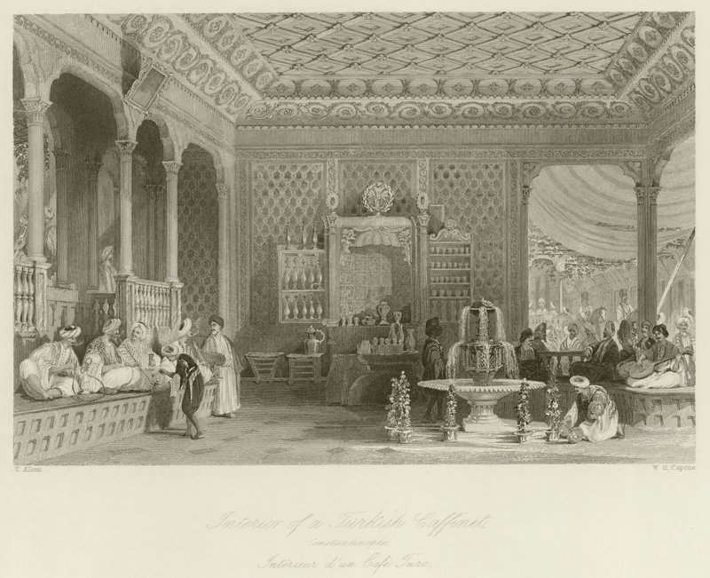 Egy török kávézó belseje alkotó: Thomas Allom