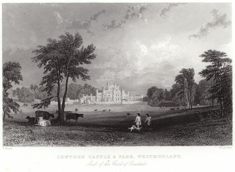 Lowther kastély és park Westmorlandban alkotó: Thomas Allom