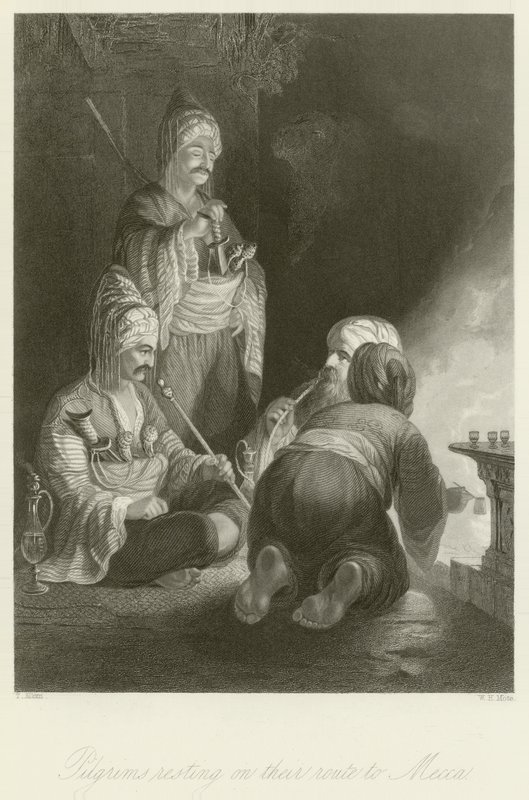 Zarándokok pihenő úton Mekkába alkotó: Thomas Allom