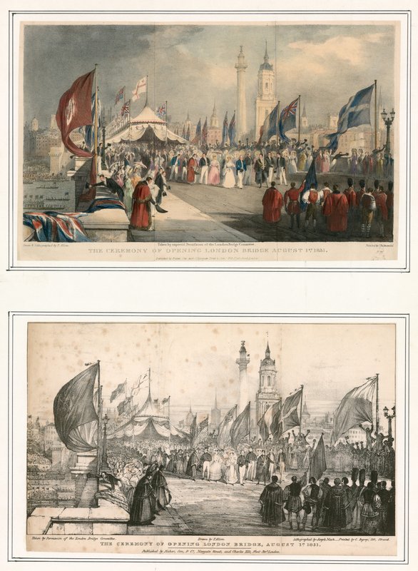 A London Bridge megnyitásának ünnepsége 1831. augusztus 1-jén alkotó: Thomas Allom