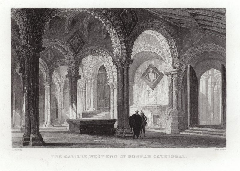 A Galilea a durhami katedrális nyugati végénél alkotó: Thomas Allom
