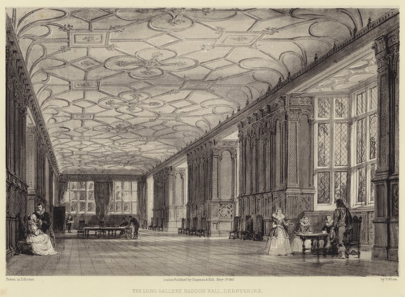 The Long Gallery, Haddon Hall, Derbyshire alkotó: Thomas Allom