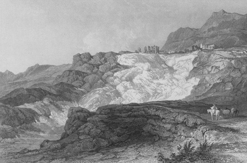 Hierapolisz romjai, mai nevén Pambouk Kaleh, útban Laodiceából alkotó: Thomas Allom