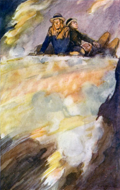 Illusztráció: Jules Verne Utazás a Föld középpontjába (színes litó) alkotó: Thomas Cantrell Dugdale