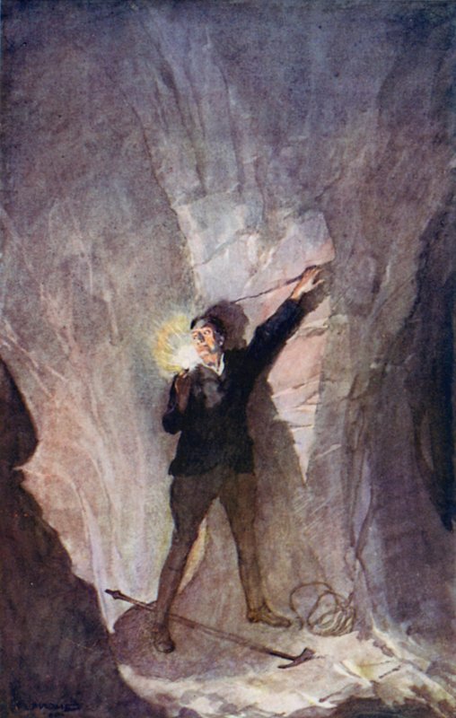 Illusztráció: Jules Verne Utazás a Föld középpontjába (színes litó) alkotó: Thomas Cantrell Dugdale