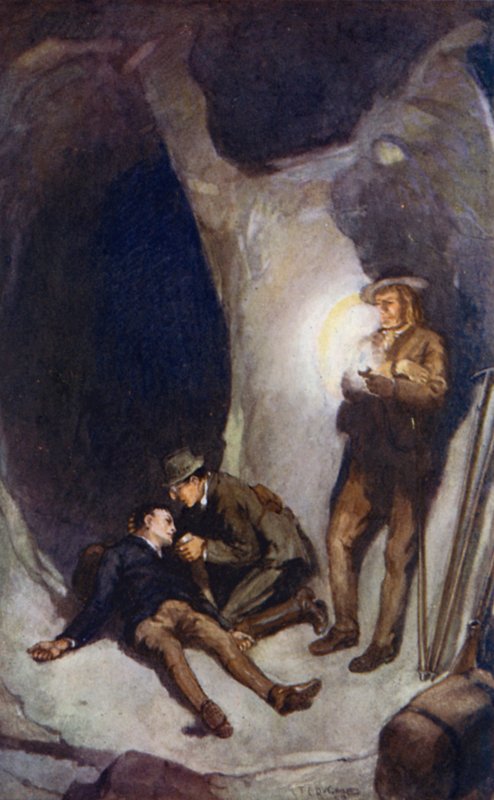 Illusztráció: Jules Verne Utazás a Föld középpontjába (színes litó) alkotó: Thomas Cantrell Dugdale