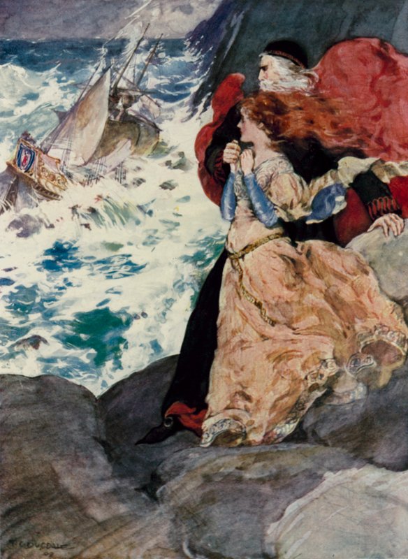Prospero és Miranda nézi a vihart (színes litó) alkotó: Thomas Cantrell Dugdale