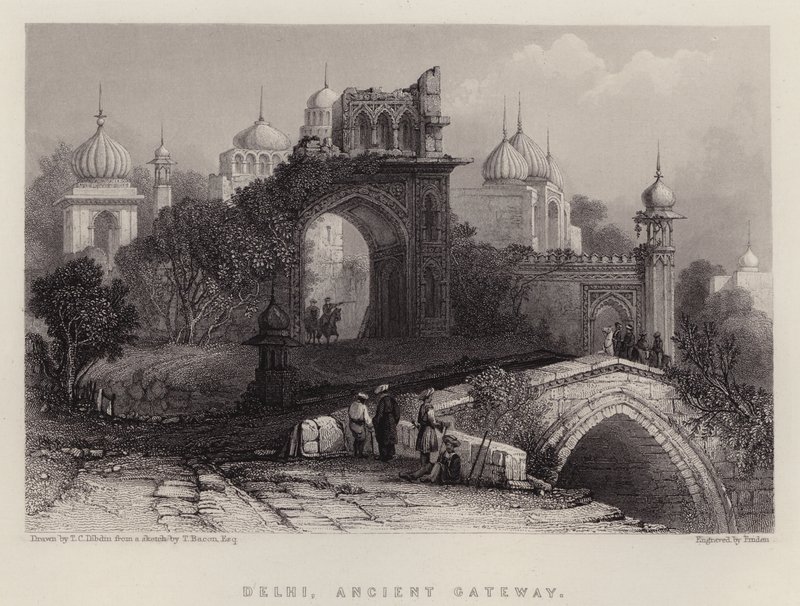 Delhi, ősi átjáró (színes litho) alkotó: Thomas Colman (after) Dibdin