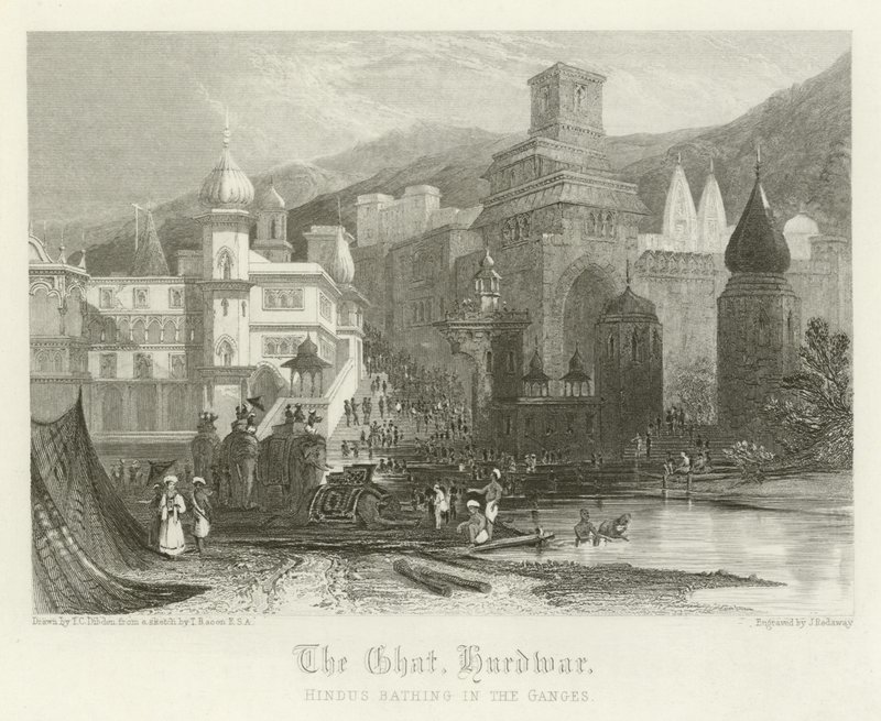 A ghat, Hurdwar, India alkotó: Thomas Colman Dibdin