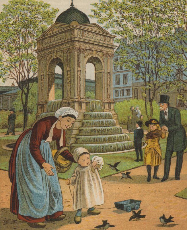 Párizs: az Ártatlan Fontaine (színes litó) alkotó: Thomas Crane