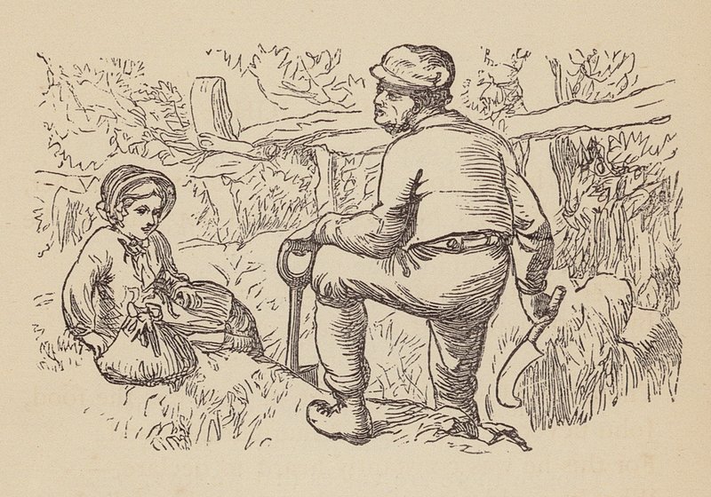 Elégedett John (színes metszet) alkotó: Thomas Dalziel