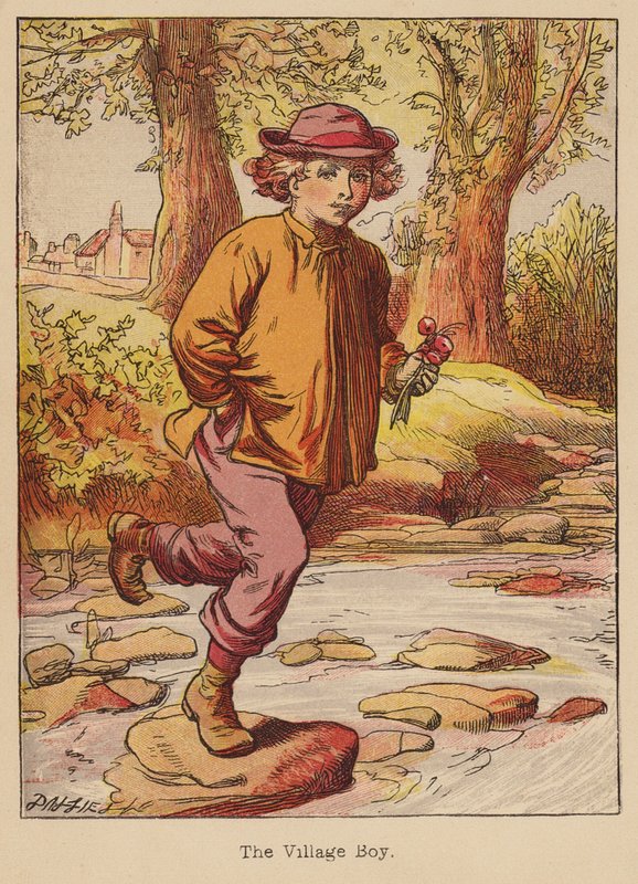 A falusi fiú (színes metszet) alkotó: Thomas Dalziel