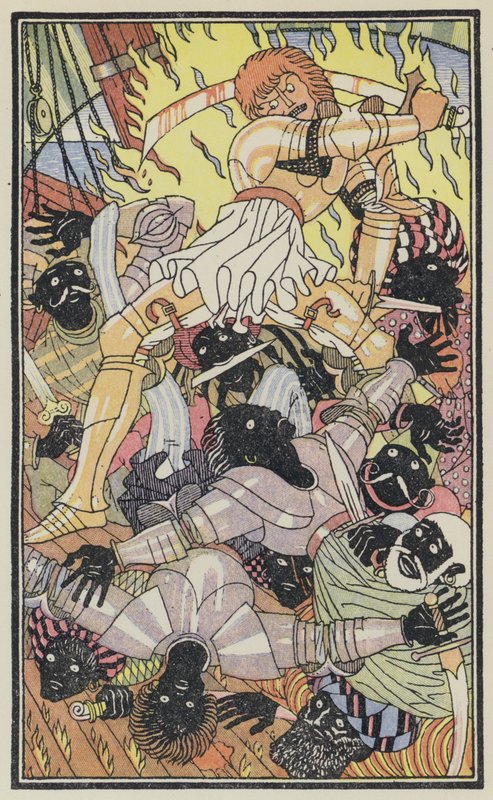 Illusztráció Boccaccio Dekameronjához (színes litográfia) alkotó: Thomas Derrick