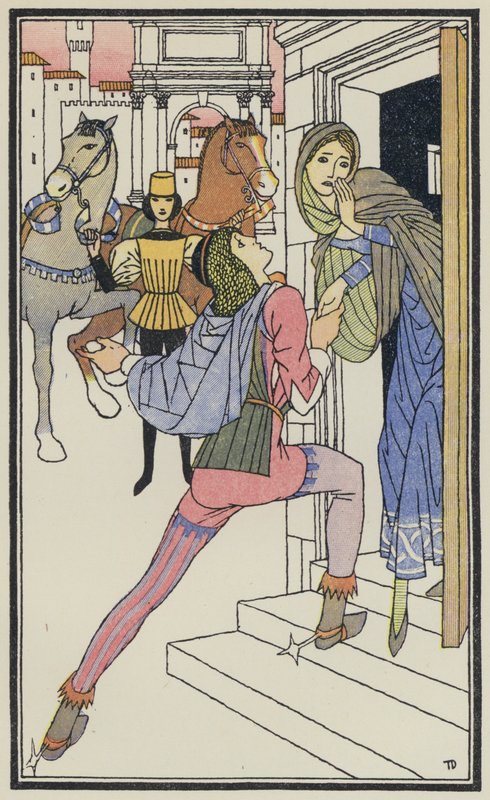 Illusztráció Boccaccio Dekameronjához (színes litográfia) alkotó: Thomas Derrick