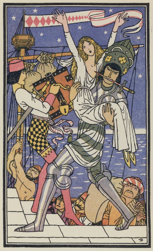 Illusztráció Boccaccio Dekameronjához (színes litográfia) alkotó: Thomas Derrick