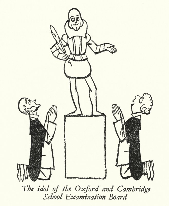 William Shakespeare, az Oxfordi és Cambridge-i Iskolai Vizsgabizottság bálványa (litográfia) alkotó: Thomas Derrick