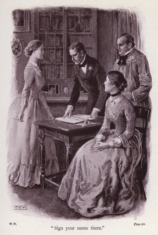 Illusztráció: The Woman In White, Wilkie Collins (litho) alkotó: Thomas Eyre Macklin